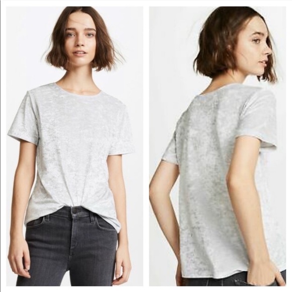 Vince Tops - Vince | Crushed Velvet Dove Gray Easy Tee